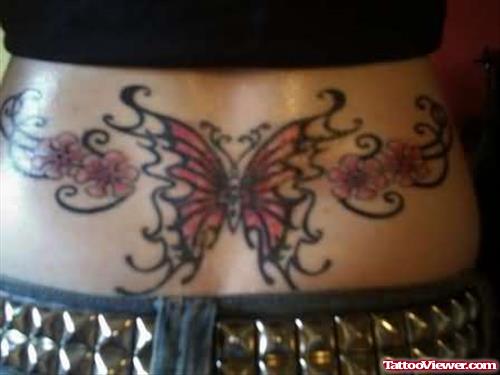 Lovely Red Butterfly Tattoo