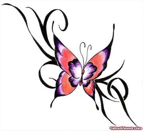 Coloured Butterfly Tattoo Sample