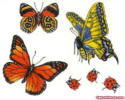 Beautiful Butterflies Tattoos Samples
