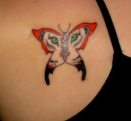 Tiger Eyes Butterfly Tattoo