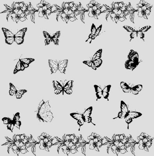 Beautiful Black Ink Butterflies Tattoos Designs