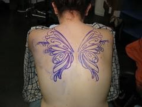 Cute Purple Butterfly Tattoo