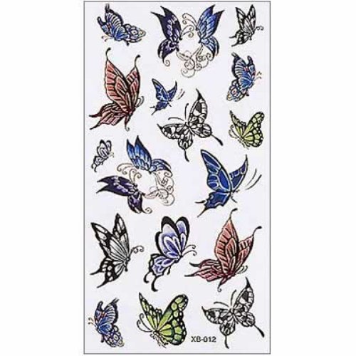 Colored Butterflies Tattoos Designs
