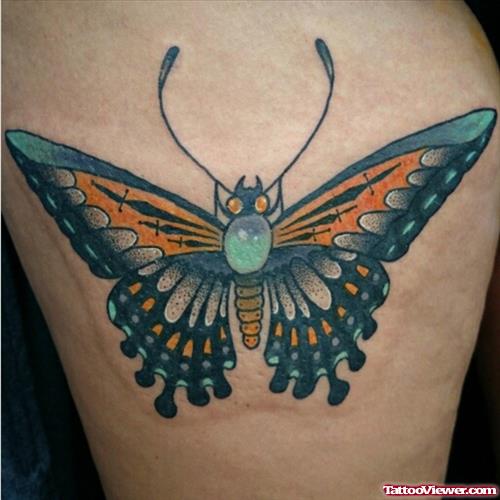 large colored butterfly tattoo