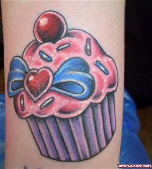 Cherry Cake Tattoo On Arm