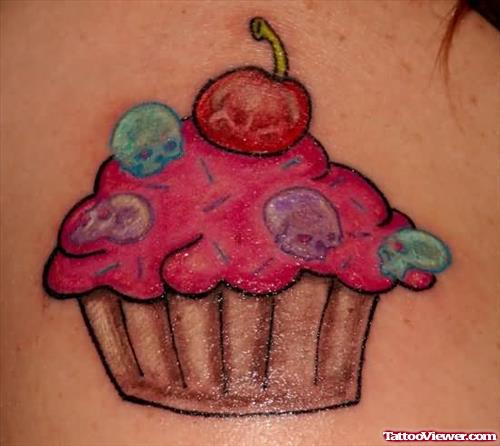 Cherry Cup Cake Tattoo