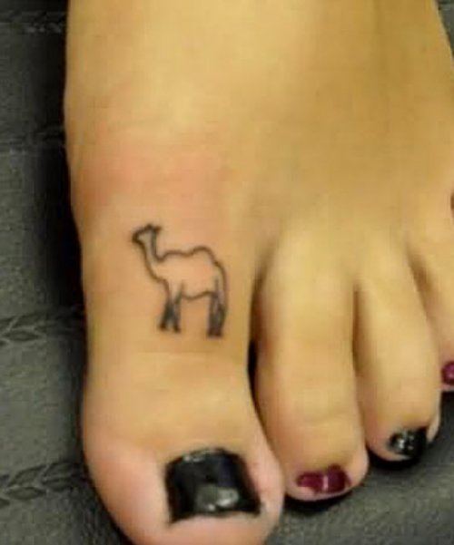 Minimal Camel Tattoo On Toe