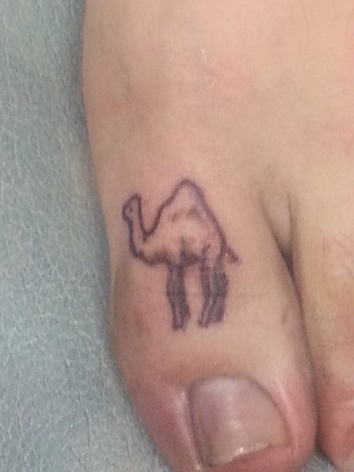 Outline Tiny Camel Tattoo