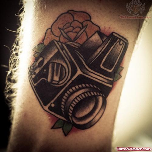 Camera And Rose Tattoo