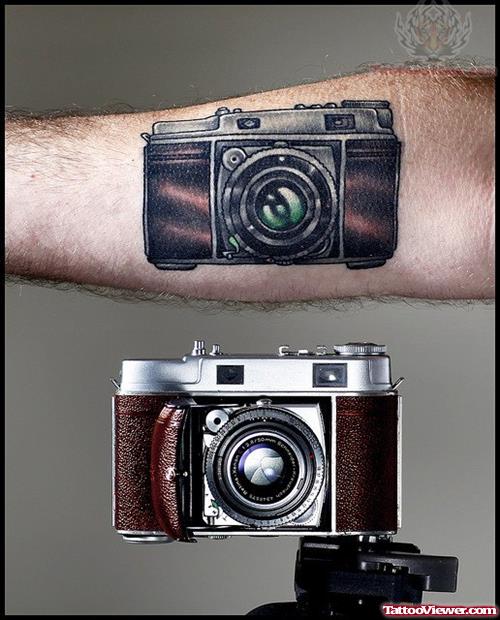 Colorful Camera Tattoo