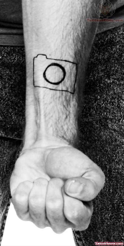 Camera Tattoo On Men Wrist