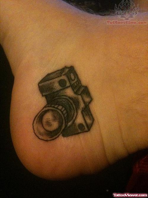 Camera Tattoo On Heel