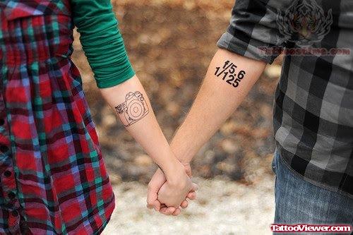 Camera Tattoos On Arm For Couple