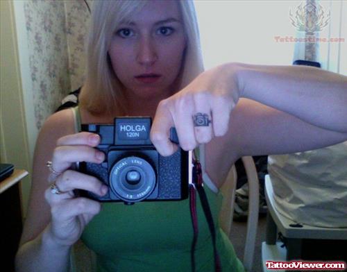 Holga Camera Ring Tattoo
