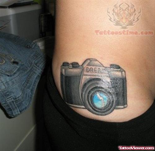 Camera Tattoo On Hip
