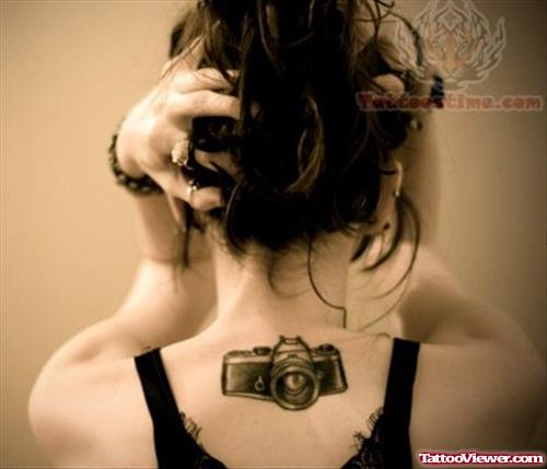 UpperBack Camera Tattoo