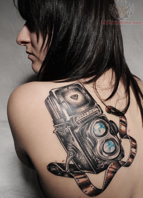 Camera Tattoo On Back