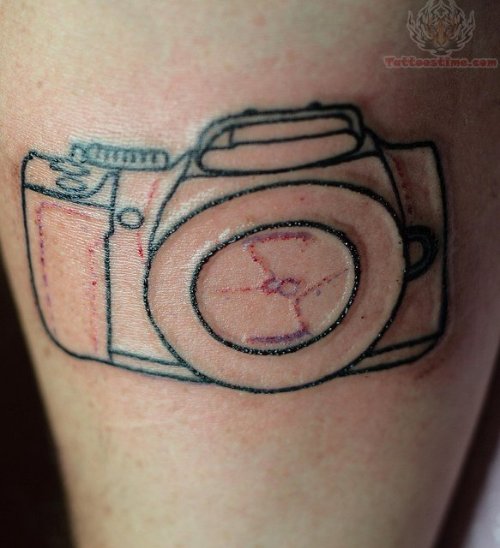 Outline Camera Tattoo