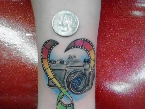 Color Film And Camera Tattoo