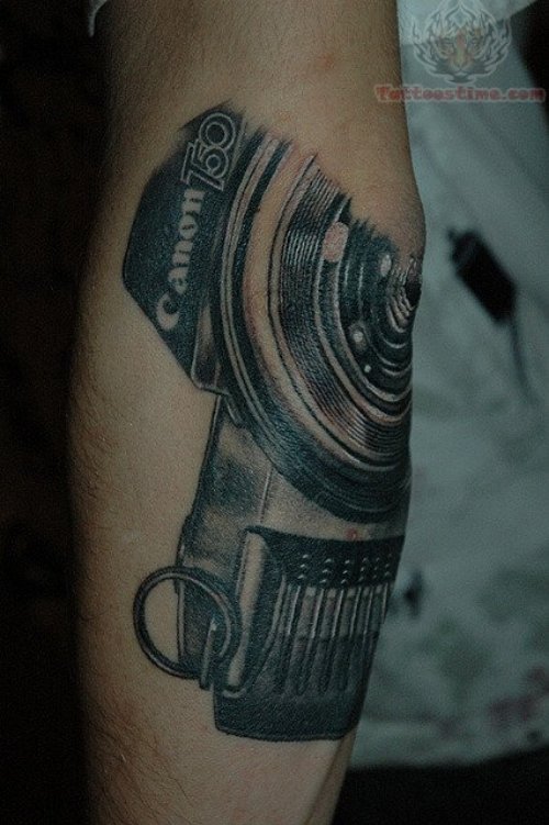 Camera Tattoo For Elbow