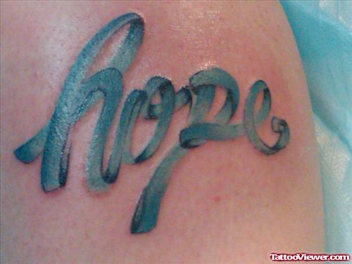 Hope Ribbon Cancer Tattoo