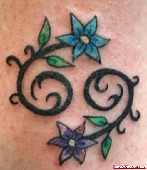 Flowers Cancer Tattoo Design