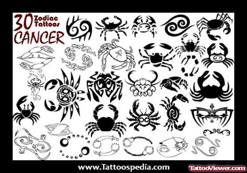 Cancer Zodiac Tattoo Designs