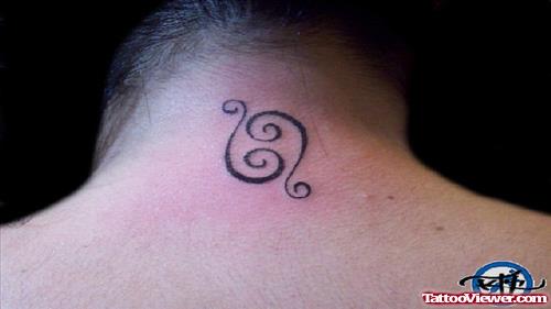 Back Neck Cancer Zodiac Symbol Tattoo