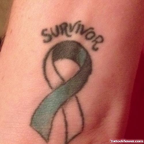 Survivor Cancer Ribbon Tattoo