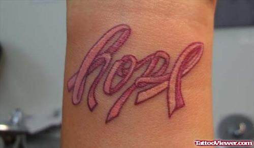 Pink Ribbon Hope Cancer Tattoo