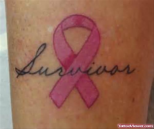 Survivor Pink Ribbon Cancer Tattoo