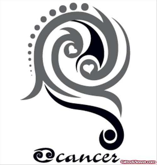 Nice Tribal Cancer Tattoo Design