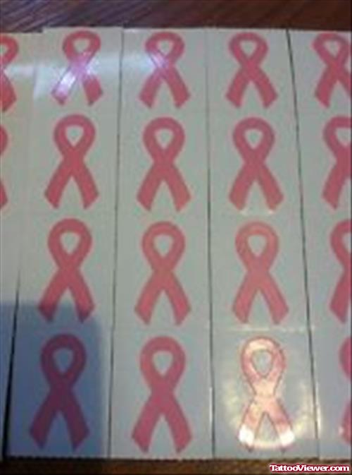 Pink Ribbons Breast Cancer Tattoo Designs
