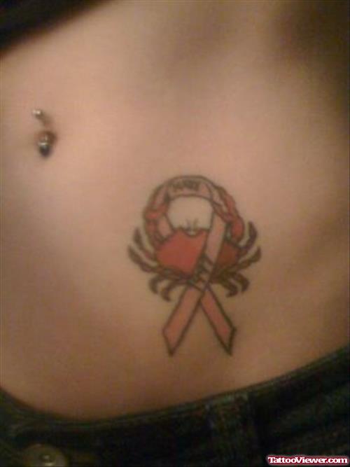 Zodiac Crab And Cancer Tattoo On Hip