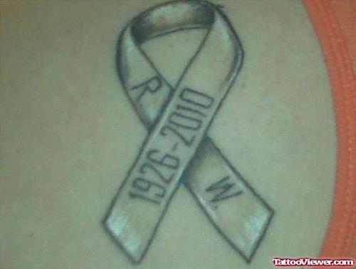 Memorial Cancer Ribbon Tattoo