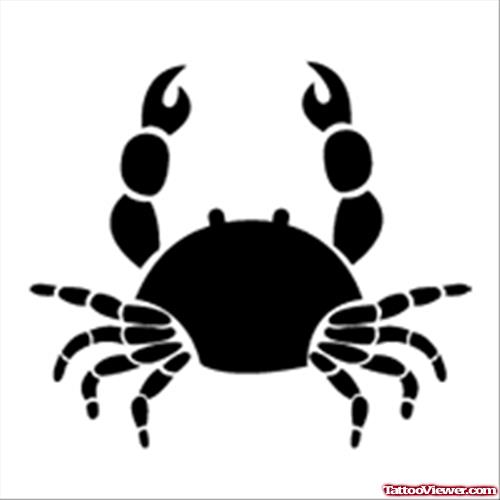 Black Crab Cancer Tattoo Design