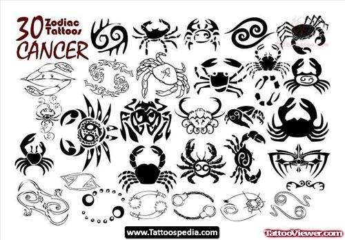 Beautiful Cancer Zodiac Tattoos Designs