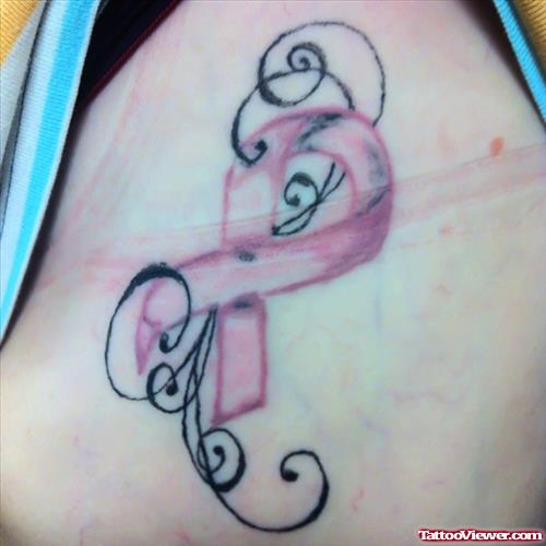 Attractive Breast Cancer Tattoo