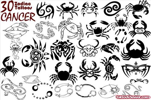 Latest Cancer Zodiac Tattoos Designs