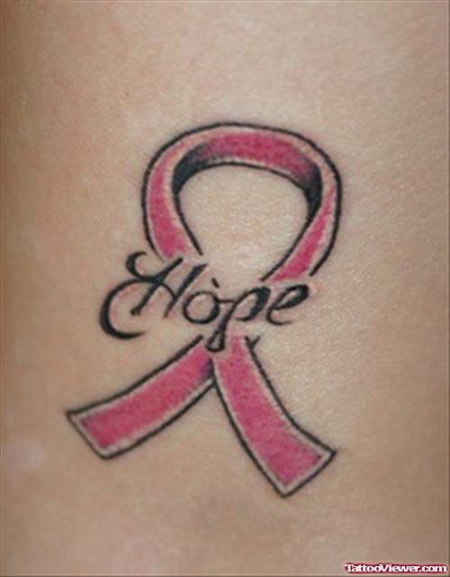 Hope Pink Ribbon Cancer Tattoo