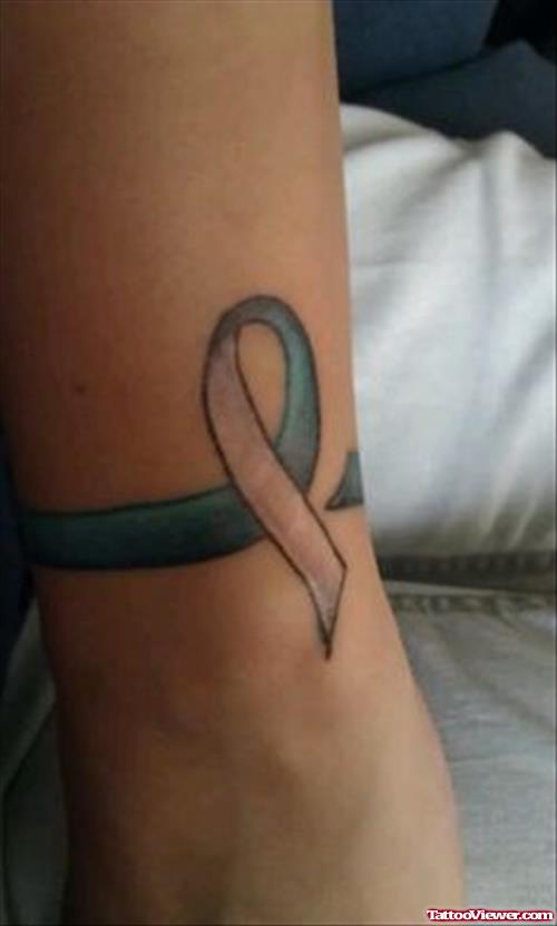 Colored Ribbon Cancer Tattoo