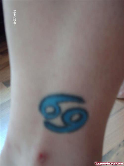 Cancer Zodiac Tattoo On Ankle