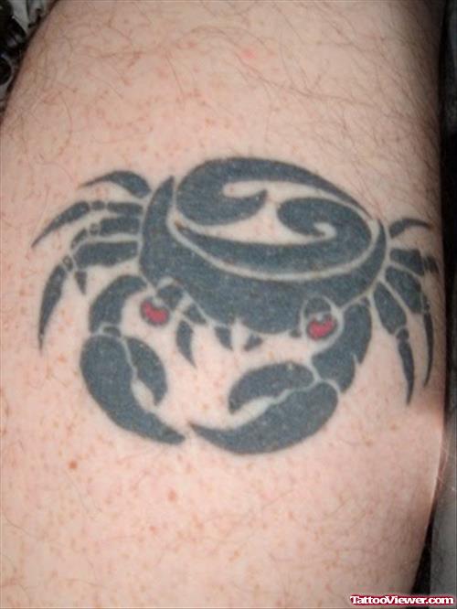 Black Ink Tribal Cancer Tattoo