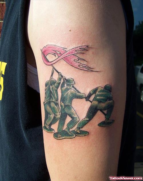 Military Corps Breast Cancer Tattoo