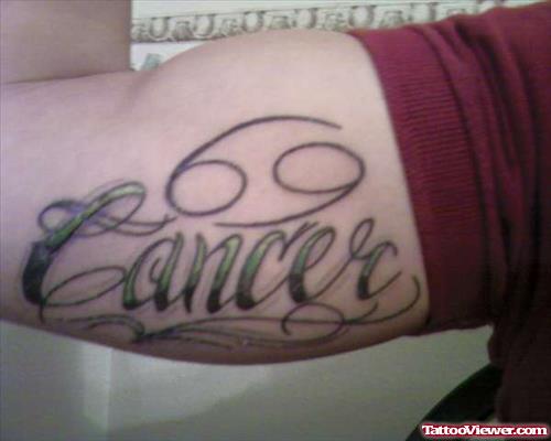 Cancer Zodiac Tattoo On Bicep