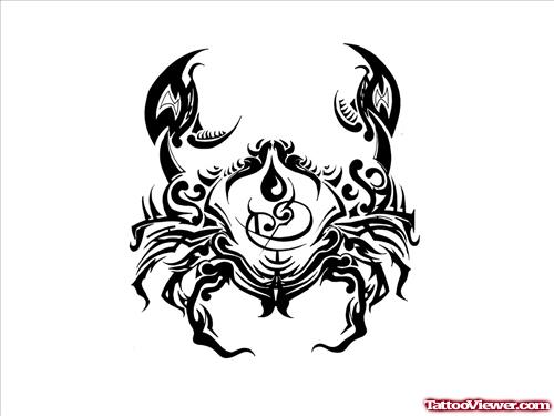 Cancer Sign Tribal Tattoo Design