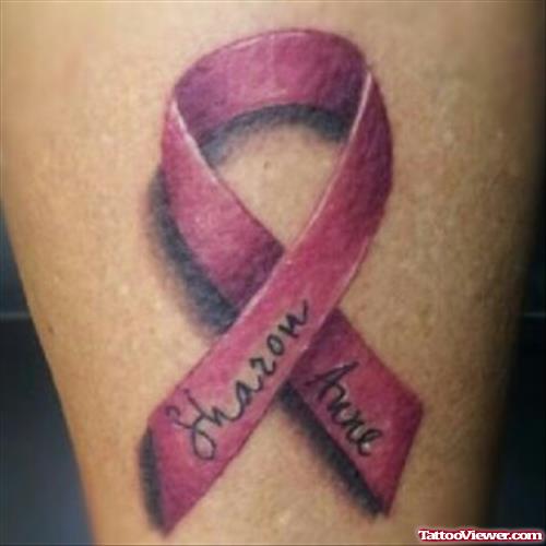 Cancer Ribbon Tattoo Design