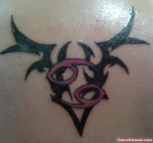Black Tribal And Cancer Tattoo