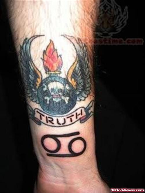 Dangerous Cancer Zodiac Tattoo