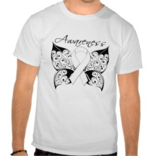 Awareness Butterfly Winged Ribbon Cancer Tattoo